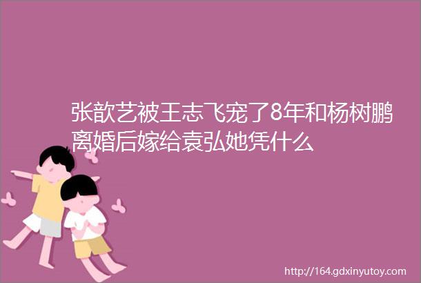 张歆艺被王志飞宠了8年和杨树鹏离婚后嫁给袁弘她凭什么